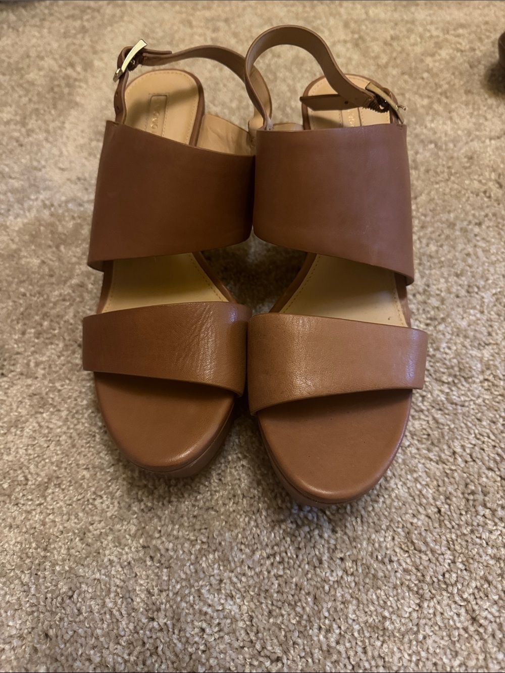 Women's Brown Leather Slingback Sandals